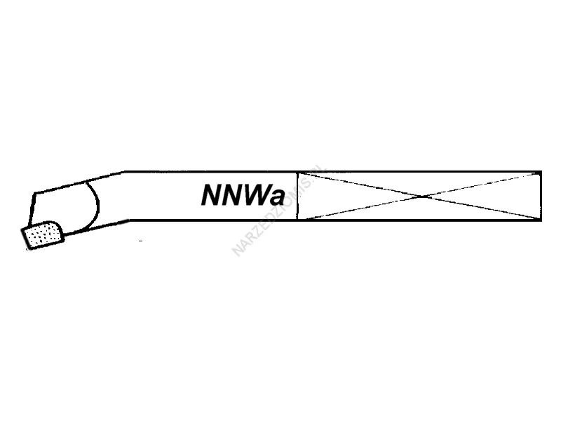 Rysunek techniczny: Nóż tokarski polski prod.NNWa 25x25 H20 ISO8
